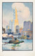 The Woolworth Building From The Ferry (1914) From Art Lovers New York Postcard By Rachael Robinson Elmer (PRT_8092) - Canvas Art Print - 15in X 24in