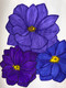 Imaginative blue flowers on paper  (PRT_8002_56301) - Canvas Art Print - 6in X 10in
