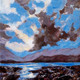 Beautiful Morning With Thick Clouds (LANDSCAPE)  (ART_5244_56287) - Handpainted Art Painting - 18in X 18in