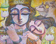 TUNE OF LOVE (ART_1469_56200) - Handpainted Art Painting - 30in X 24in