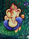 Nature Ganesha (ART_1292_56108) - Handpainted Art Painting - 12in X 16in