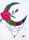 Moon Wind Chime (ART_8032_56526) - Handpainted Art Painting - 8in X 11in