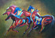 Puissance - 36in X 24in,RAJMER04_3624,Acrylic Colors,Horse painting,Race of horses,Three horses - Buy Paintings online in India