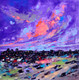 Beautiful Evening in Dark City (Landscape- Cityscape) (ART_5244_56521) - Handpainted Art Painting - 18in X 18in