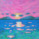 Pink sky and sunrise (Landscape)  (ART_5244_56516) - Handpainted Art Painting - 18in X 18in