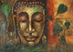 Buddha Face 3 By RA Arts  (PRT_8365) - Canvas Art Print - 25in X 18in
