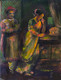 Peshwa couple in a idyllic moment (ART_6267_56643) - Handpainted Art Painting - 7in X 9in