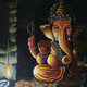 Vighnharta- Gauriputra Ganesh (ART_6518_56589) - Handpainted Art Painting - 18in X 18in