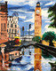 Tower Clock (ART_7405_47903) - Handpainted Art Painting - 16in X 20in