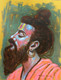 Meditative mood of indian sadhu - 2  (ART_5244_56862) - Handpainted Art Painting - 8in X 10in