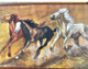 THE RUNIING HORSES (ART_8045_56749) - Handpainted Art Painting - 57in X 36in