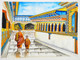PEACE & DIVINITY (Simtokha Dzong Bhutan) (ART_5261_56731) - Handpainted Art Painting - 11in X 16in