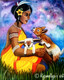 The Tribal Girl (ART_5261_56728) - Handpainted Art Painting - 21in X 29in