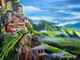 The Tigers Nest (Bhutan) (ART_5261_56724) - Handpainted Art Painting - 30in X 24in