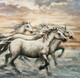 Running Horses On water (ARTOHOLIC) (ART_3319_57092) - Handpainted Art Painting - 30in X 30in