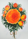 Orange roses (ART_8078_57475) - Handpainted Art Painting - 12in X 16in