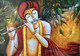 Lord Krishna Playing Flute (ARTOHOLIC) (ART_3319_57895) - Handpainted Art Painting - 36in X 24in