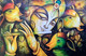 Lord Krishna with cows (ARTOHOLIC) (ART_3319_57894) - Handpainted Art Painting - 36in X 24in