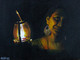 Girl With A Lantern (ART_4415_57867) - Handpainted Art Painting - 24in X 18in