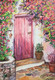 The Pink Bougainvillae door (PRT_7989_57862) - Canvas Art Print - 8in X 11in