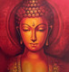 Lord Buddha In Red Color (ARTOHOLIC) (ART_3319_57854) - Handpainted Art Painting - 30in X 30in