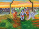 Krishna painting  (ART_6706_58074) - Handpainted Art Painting - 48in X 36in