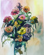 Flower Vase Still Life Painting (ART_585_50239) - Handpainted Art Painting - 8 in X 12in