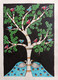 Madhubani painting (ART_7699_51592) - Handpainted Art Painting - 12in X 16in