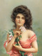 Woman With Lily (1861) By Louis Prang (PRT_9244) - Canvas Art Print - 20in X 26in