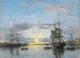 Le Havre. The Fore-port Au Soleil Couchant (1882) By Eug√®ne Boudin (PRT_9394) - Canvas Art Print - 21in X 15in