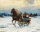 Happy Sleigh Ride (1910) By Alfred Von Wierusz Kowalski (PRT_9391) - Canvas Art Print - 25in X 20in