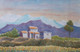 Houses in the Hills  (ART_8185_58853) - Handpainted Art Painting - 11in X 7in