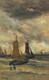 Bomschuiten At Sea By Hendrik Willem Mesdag (PRT_9489) - Canvas Art Print - 17in X 28in