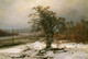 Oak Tree By The Elbe In Winter (1853) By JC Dahl (PRT_9500) - Canvas Art Print - 25in X 17in