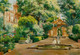 Dappled Sunlight In A Garden (1912) By Manuel Garc√≠a Y Rodr√≠guez  (PRT_9548) - Canvas Art Print - 24in X 17in
