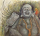 Laughing Buddha with Phoenix bird- Good luck Charms (ART_8188_59092) - Handpainted Art Painting - 18in X 16in