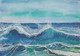 Waves in watercolors  (ART_8183_58996) - Handpainted Art Painting - 11in X 16in