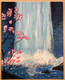Cherry blossoms by the fall (ART_8199_58968) - Handpainted Art Painting - 8in X 10in