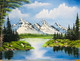 Mountains with snow  (ART_7855_59381) - Handpainted Art Painting - 24in X 18in