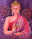 BUDDHA - A WAY OF LIVING IN FREEDOM (ART_3702_59522) - Handpainted Art Painting - 30in X 36in