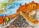 The majestic beauty of the Royal Rajasthan (ART_3984_59513) - Handpainted Art Painting - 8in X 3in