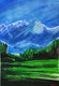 The peace in the mountains (ART_3984_59505) - Handpainted Art Painting - 8in X 6in