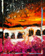 The sky at the sunset  (ART_3984_59500) - Handpainted Art Painting - 8in X 6in