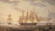 Ships In Harbor By Robert Salmon (PRT_9864) - Canvas Art Print - 30in X 17in