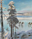 Skaters On Lake Ruovesi (1896) By Akseli Gallen Kallela (PRT_9876) - Canvas Art Print - 25in X 30in