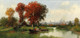 Wetland Landscape In Vienna By Adolf Kaufmann (PRT_10061) - Canvas Art Print - 28in X 13in