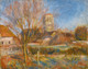 The Church At Essoyes (circa 1890s) By Pierre Auguste Renoir (PRT_10190) - Canvas Art Print - 25in X 19in