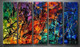 Power Strokes - 50in x 30in (10in x 30in x 5pc),Canvas,Multipiece,Oil Colors,50in x 30in,Museum Quality - 100% Handpainted