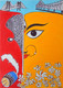 Durga's City of Joy (Mandala) (ART_7864_58517) - Handpainted Art Painting - 12in X 17in