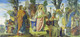 The Arts Being Introduced To Germany By Christianity (1834) By Philipp Veit  (PRT_10231) - Canvas Art Print - 35in X 16in
